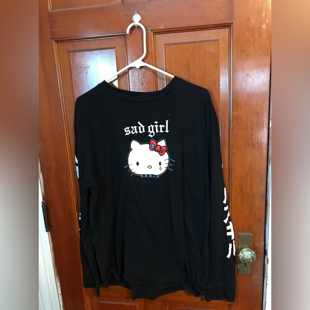 Limited Edition Hello Kitty x Dolls Kill “Sad Girl” long sleeve T-shirt